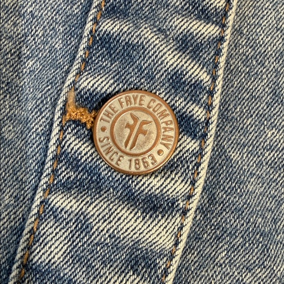 Frye Denim Mini Dress Size XS Button Front EUC Western - Picture 8 of 10